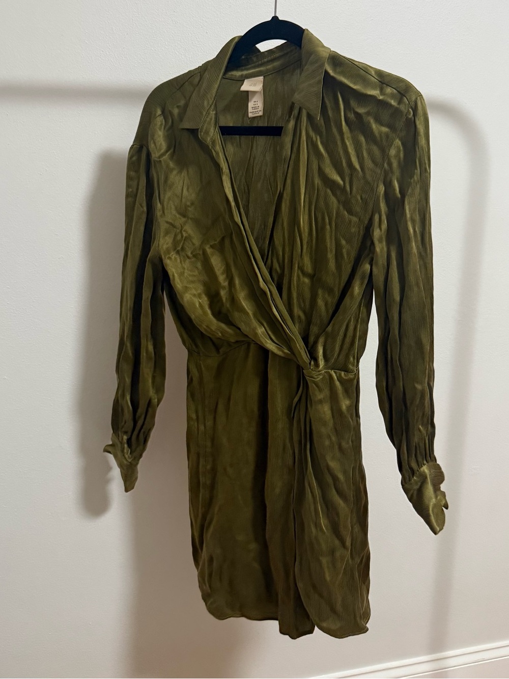 H&M Olive Green Wrap Mini Dress